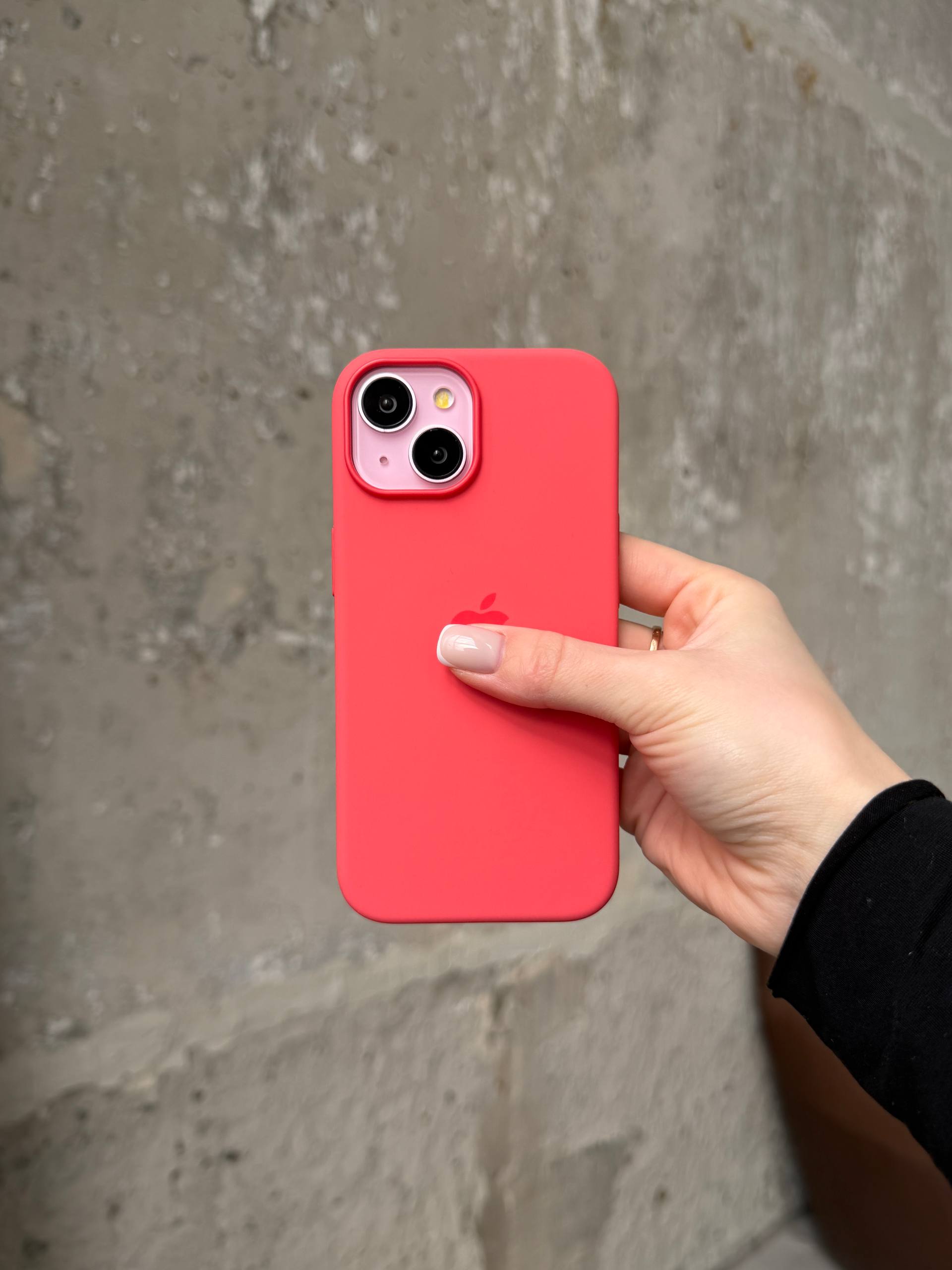 Чохол Silicone case з Magsafe на iPhone 15 Guava (08)