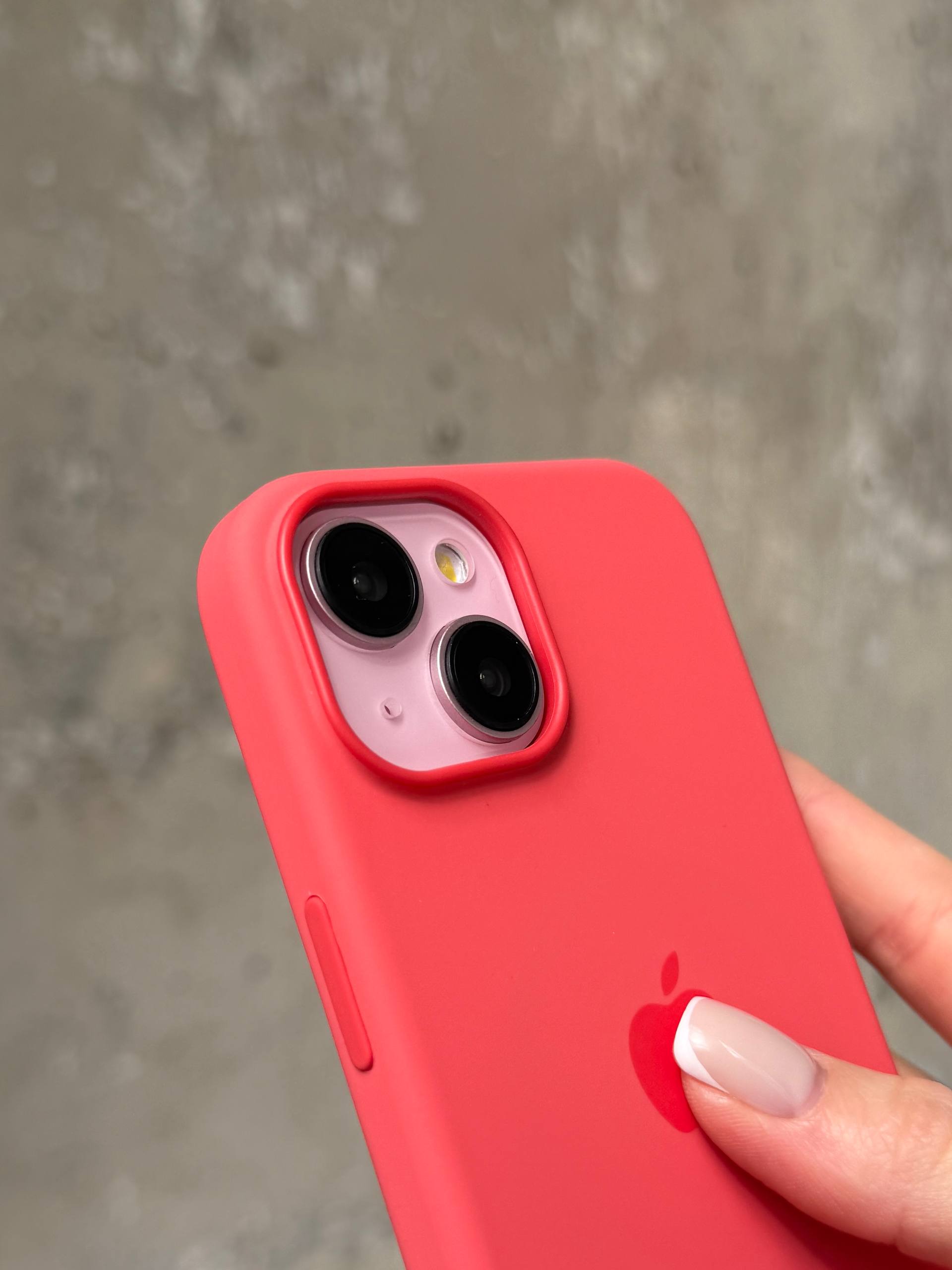 Чохол Silicone case з Magsafe на iPhone 15 Guava (08)