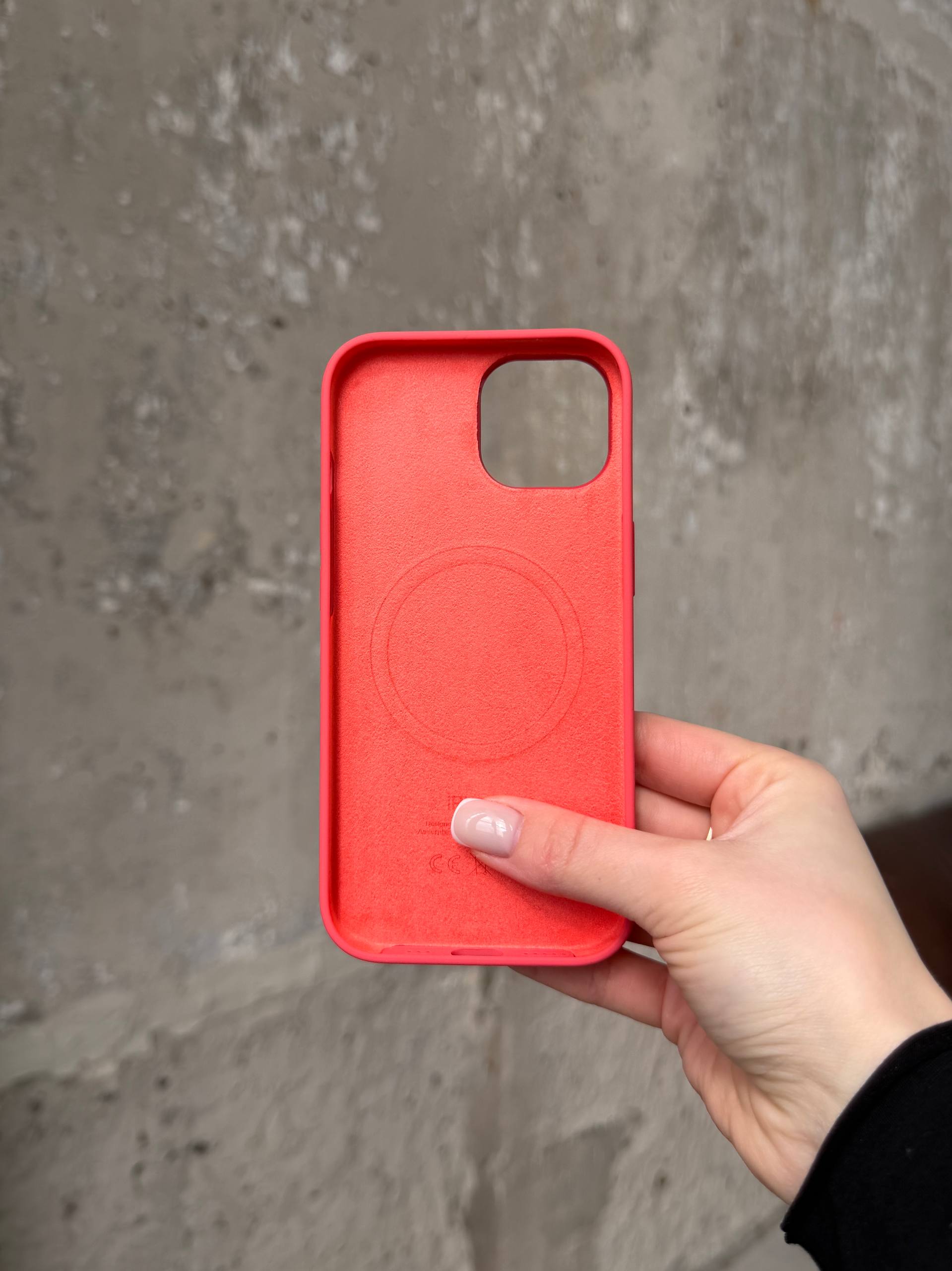 Чохол Silicone case з Magsafe на iPhone 15 Guava (08)