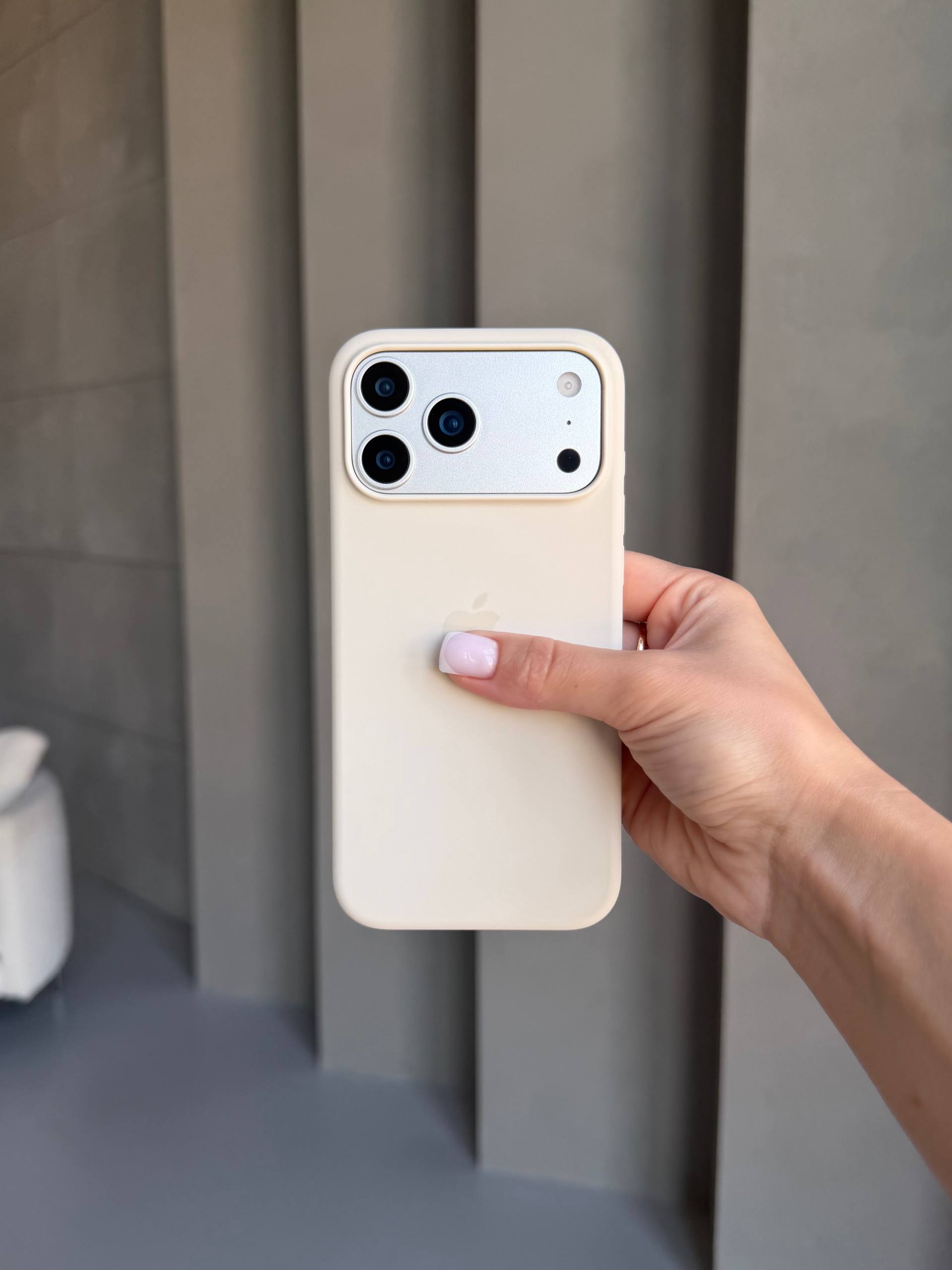 Чохол Silicone case з Magsafe на iPhone 17 Pro Max Vanilla (09)