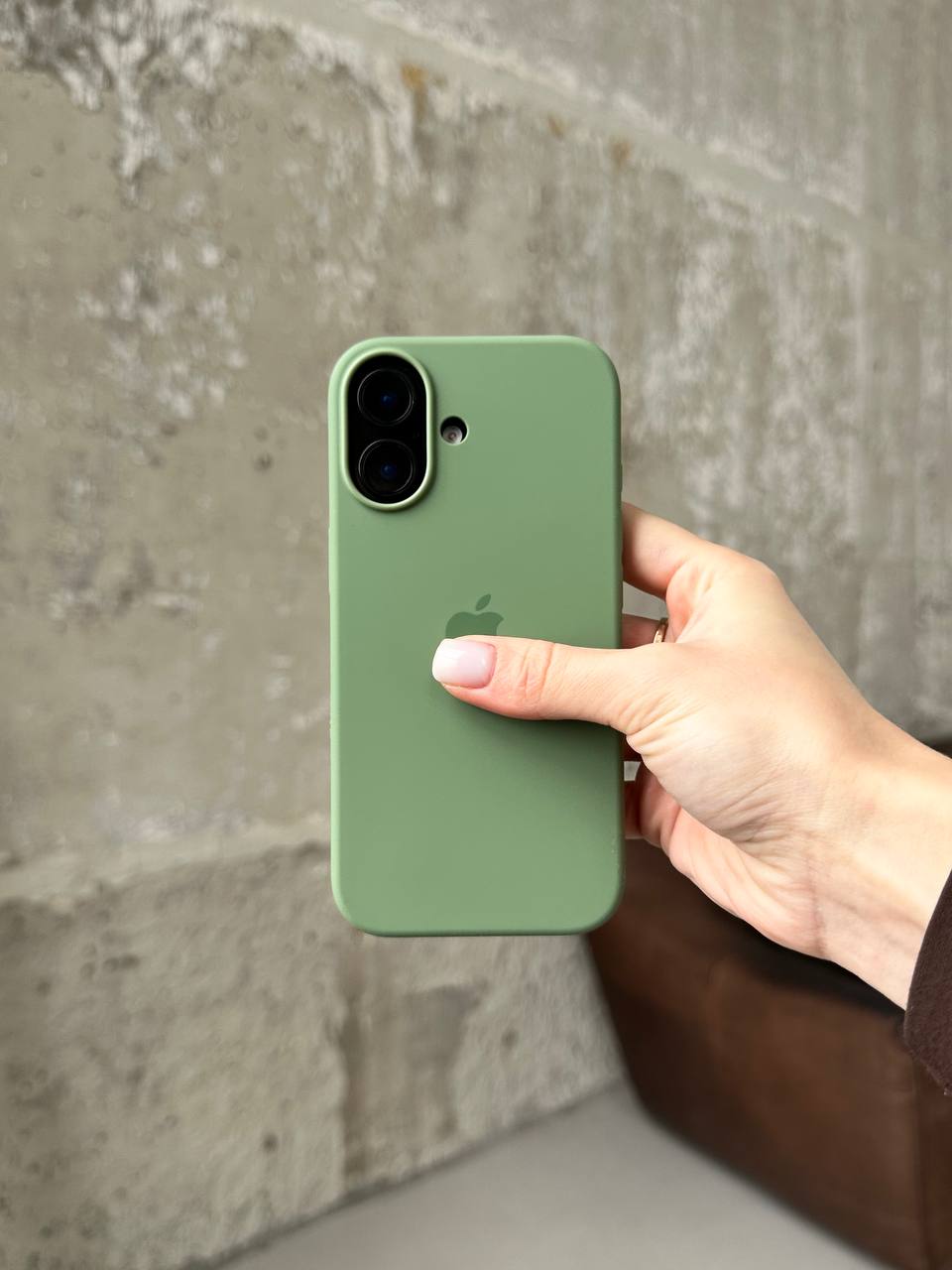 Чохол Silicone case з Magsafe на iPhone 17 Light Moss (07)