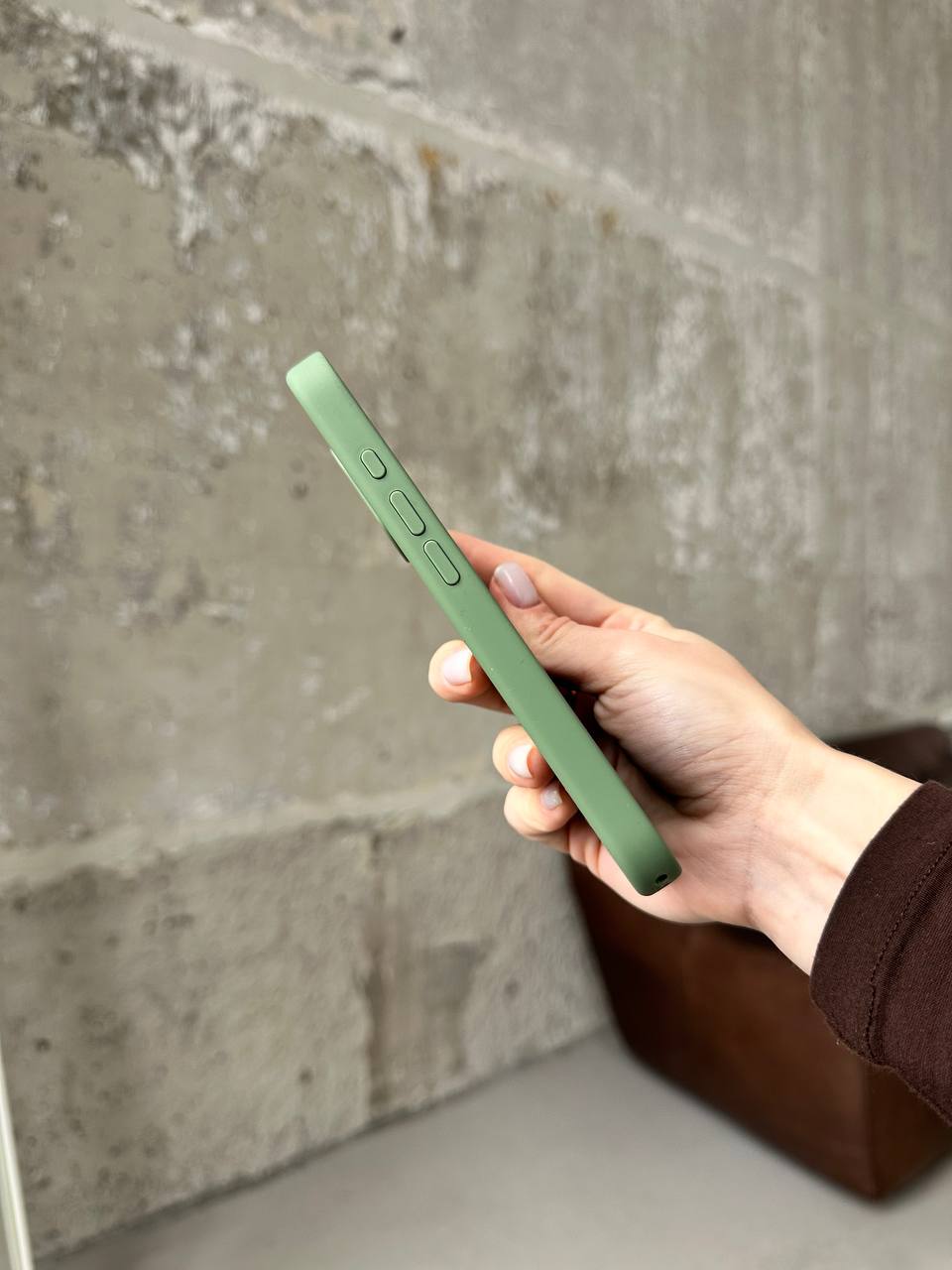 Чохол Silicone case з Magsafe на iPhone 17 Light Moss (07)