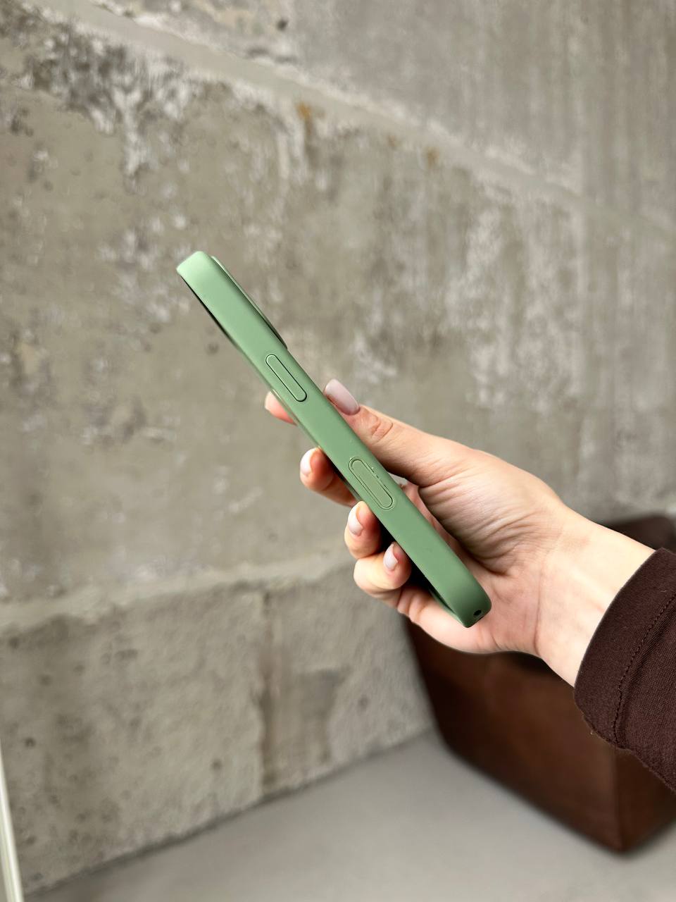 Чохол Silicone case з Magsafe на iPhone 17 Light Moss (07)
