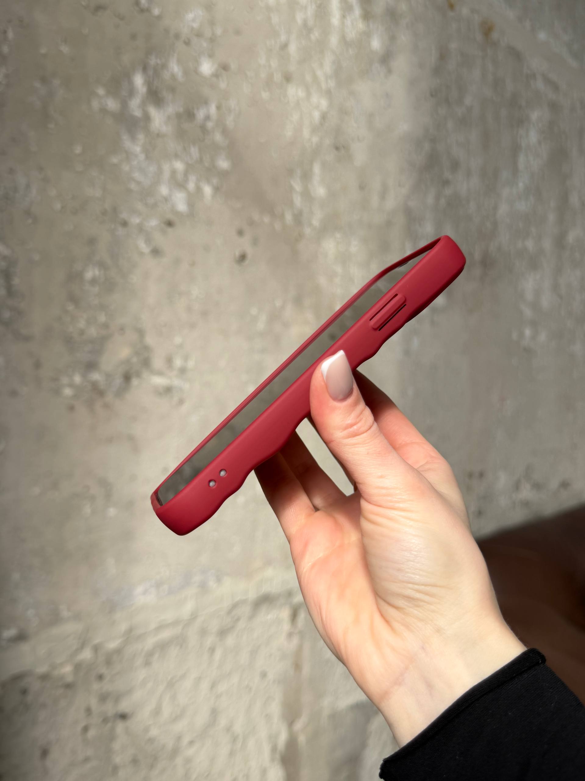 Чохол матовий хвилястий Wave Case на iPhone 14 Wine Red (10)