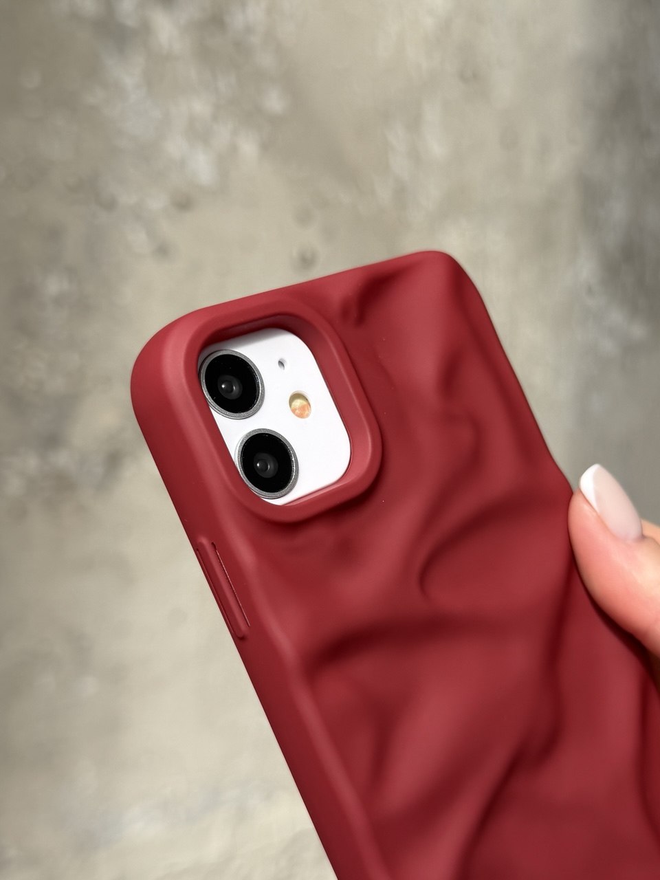 Чохол матовий хвилястий Wave Case на iPhone 11 Wine Red (10)
