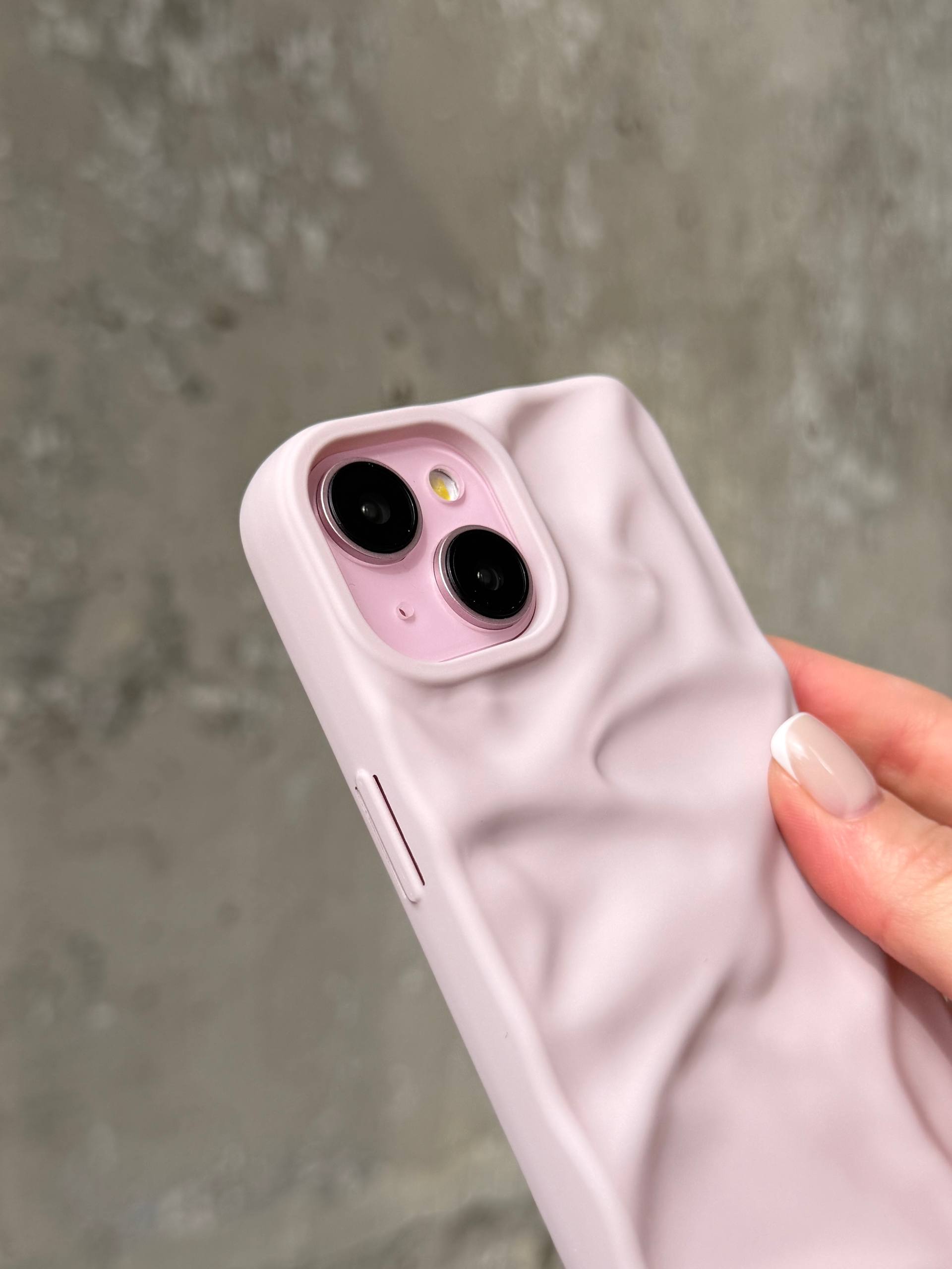 Чохол матовий хвилястий Wave Case на iPhone 14 Chalk Pink (04)