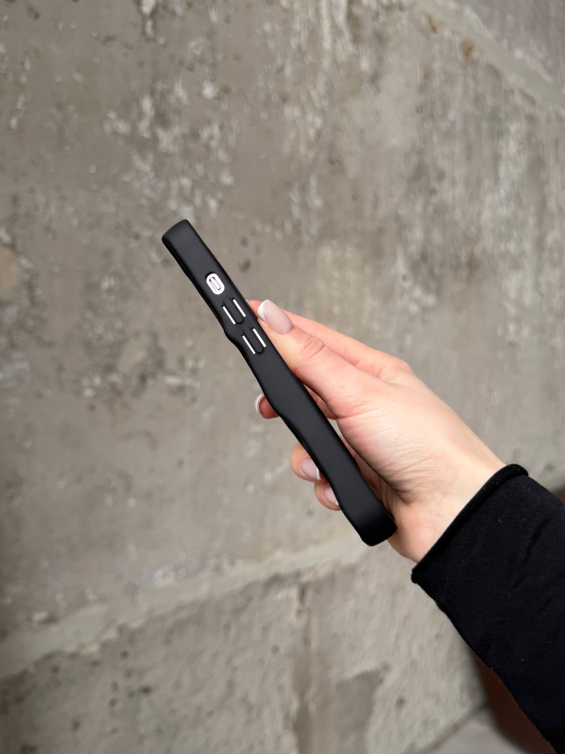 Чохол матовий хвилястий Wave Case на iPhone 15 Black (07)