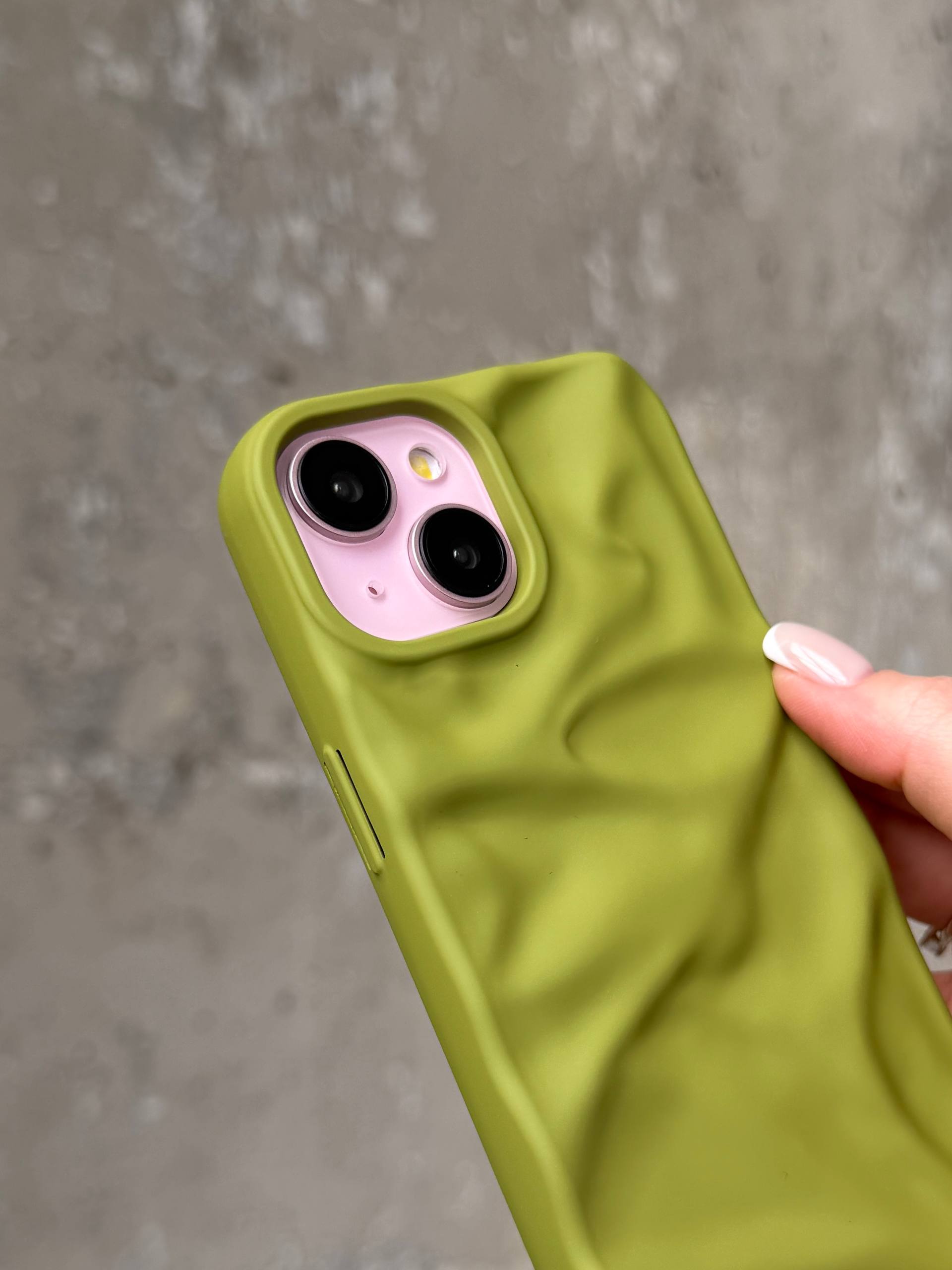 Чохол матовий хвилястий Wave Case на iPhone 14 Green (09)