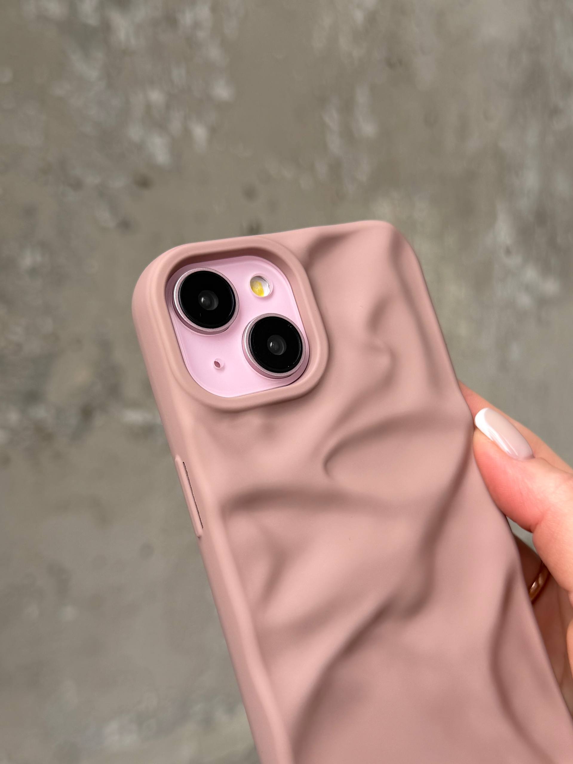 Чохол матовий хвилястий Wave Case на iPhone 15 Powder (06)