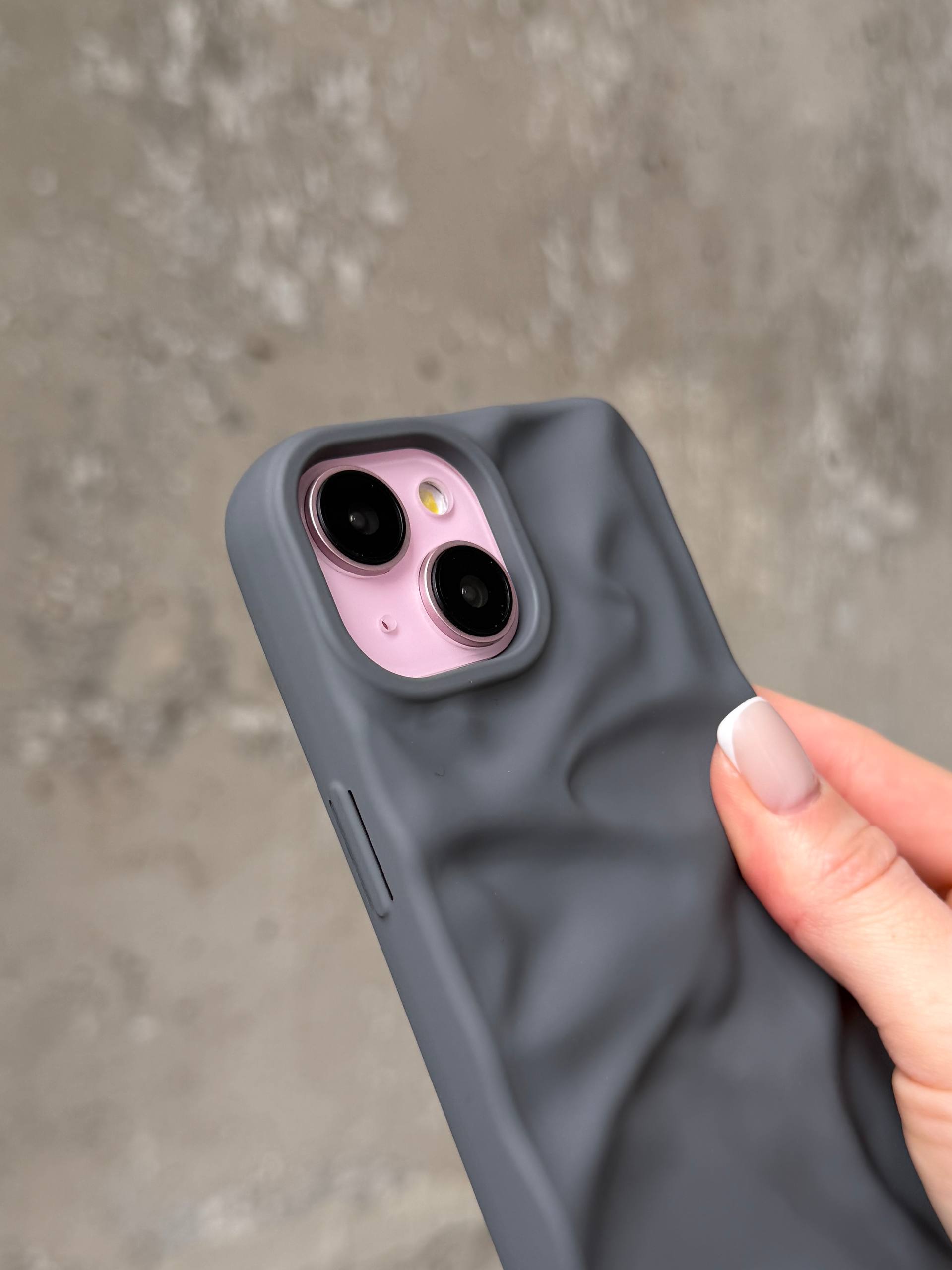 Чохол матовий хвилястий Wave Case на iPhone 15 Grey (02)