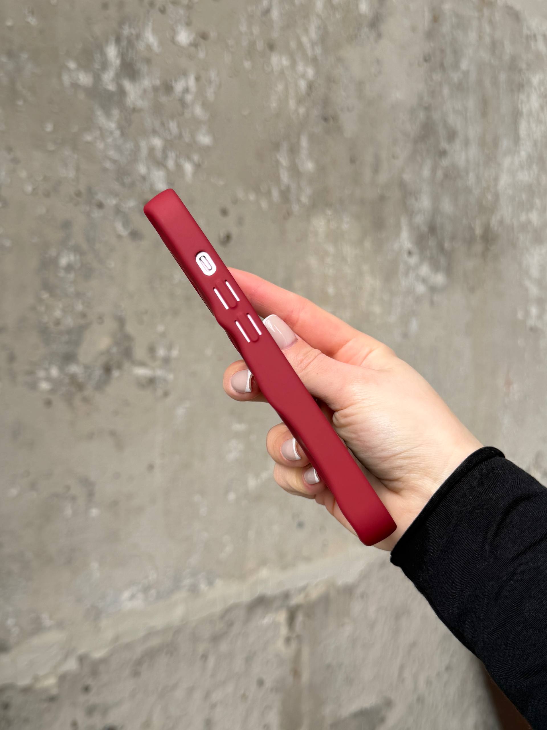 Чохол матовий хвилястий Wave Case на iPhone 14 Wine Red (10)