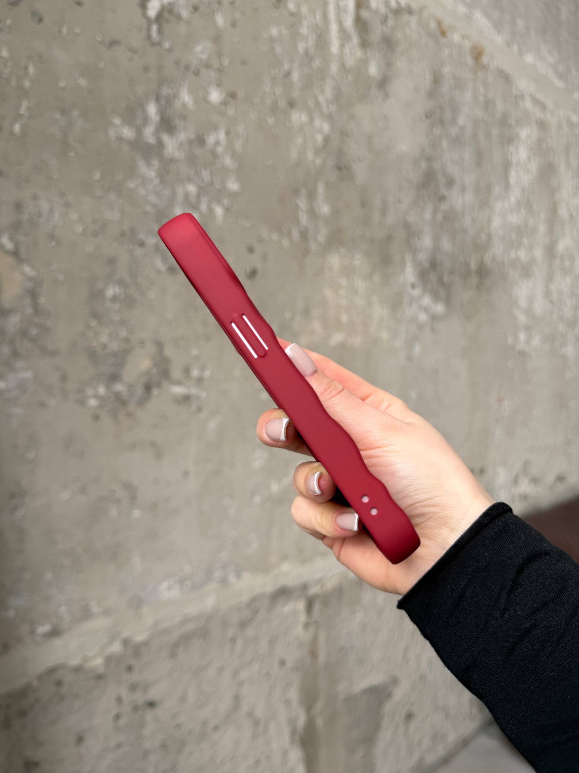 Чохол матовий хвилястий Wave Case на iPhone 15 Pro Wine Red (10)
