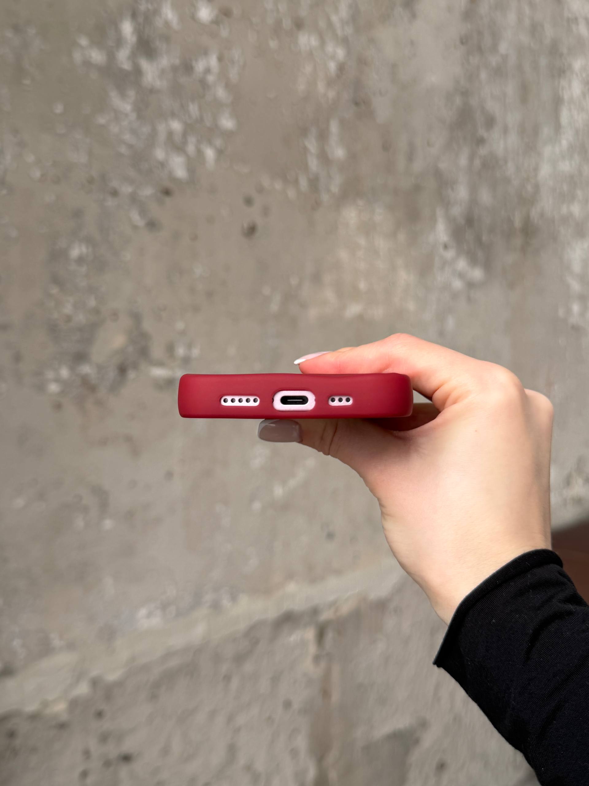 Чохол матовий хвилястий Wave Case на iPhone 14 Wine Red (10)