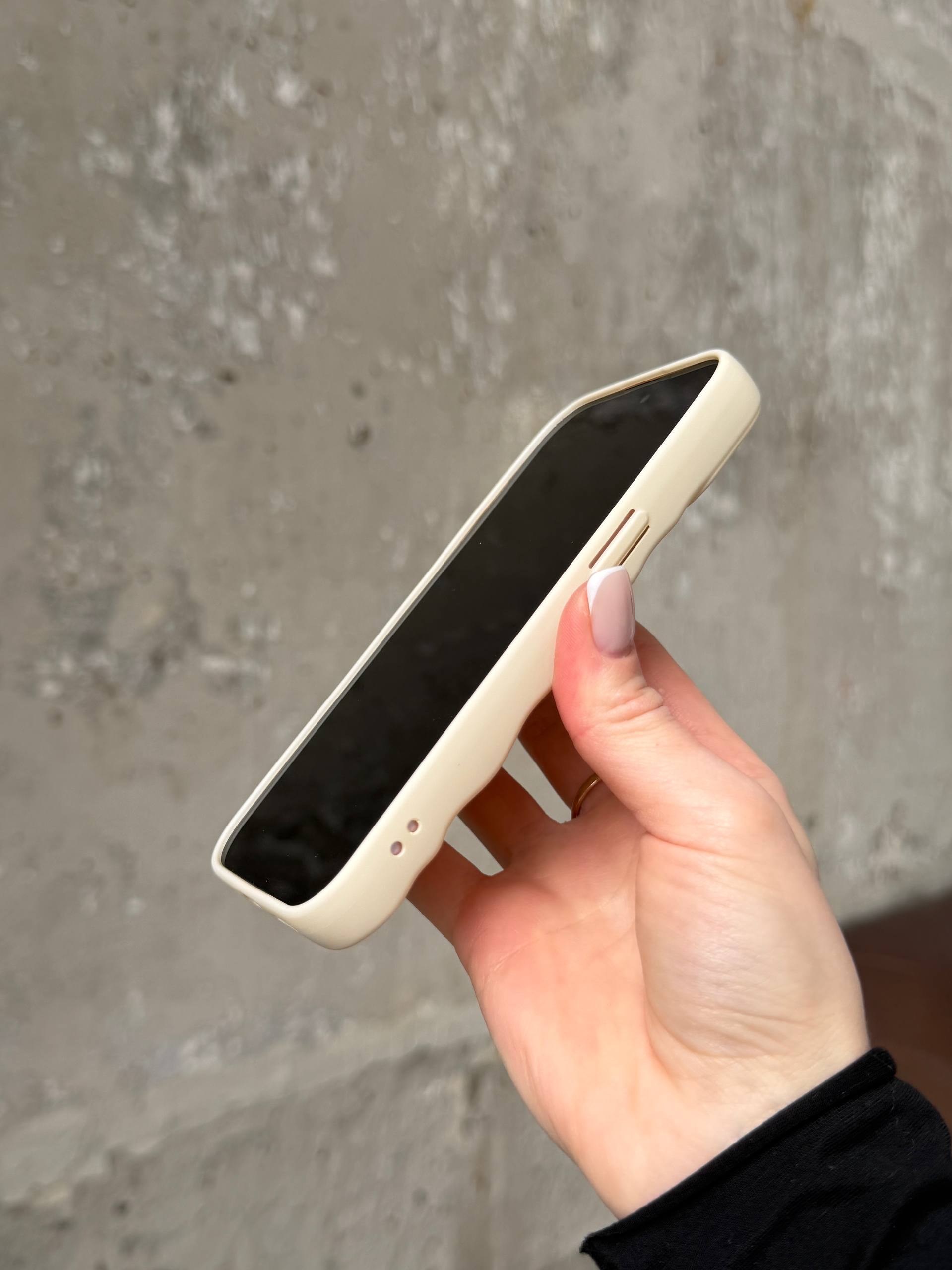 Чохол матовий хвилястий Wave Case на iPhone 15 Beige (01)