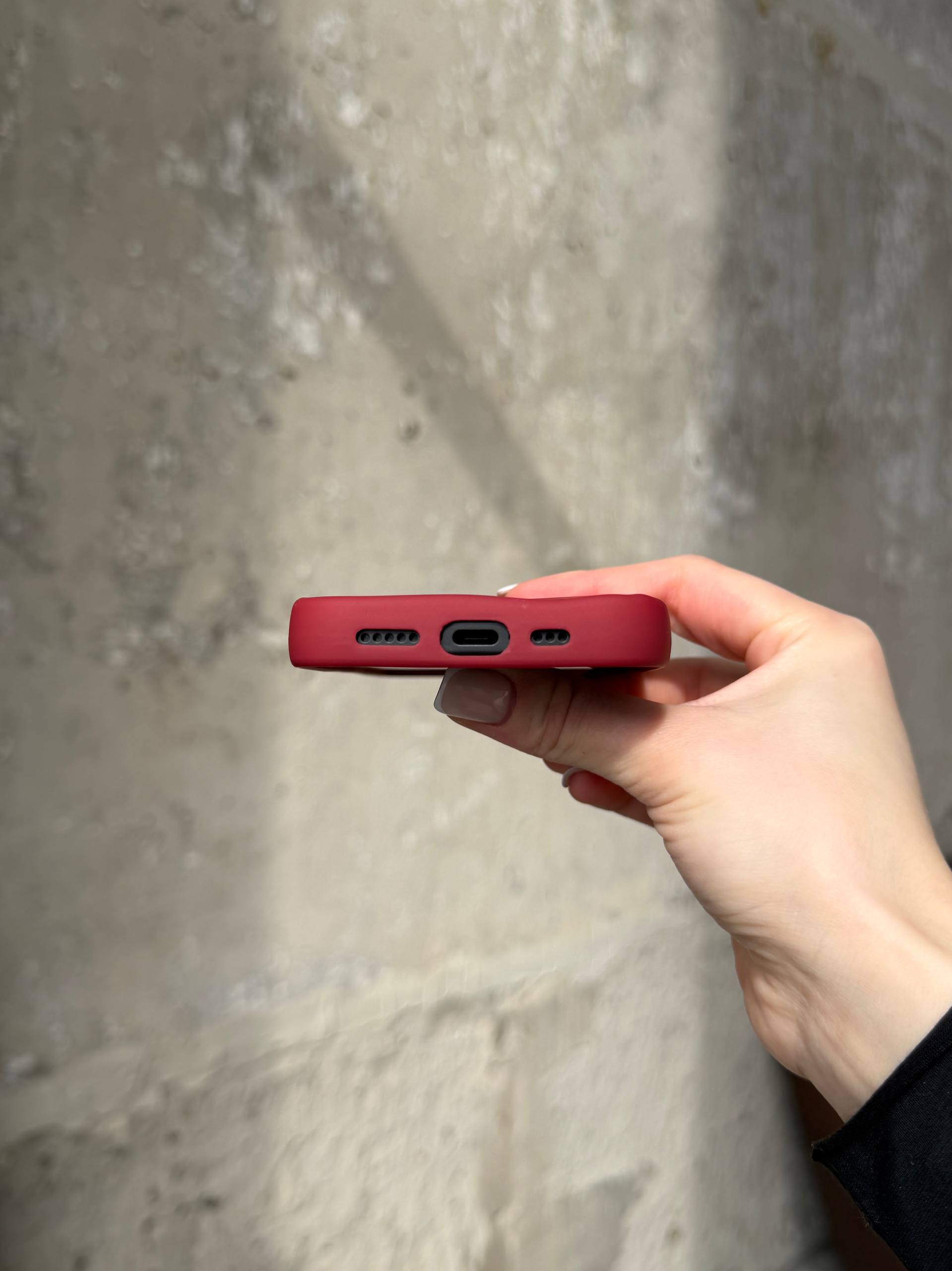 Чохол матовий хвилястий Wave Case на iPhone 15 Pro Wine Red (10)