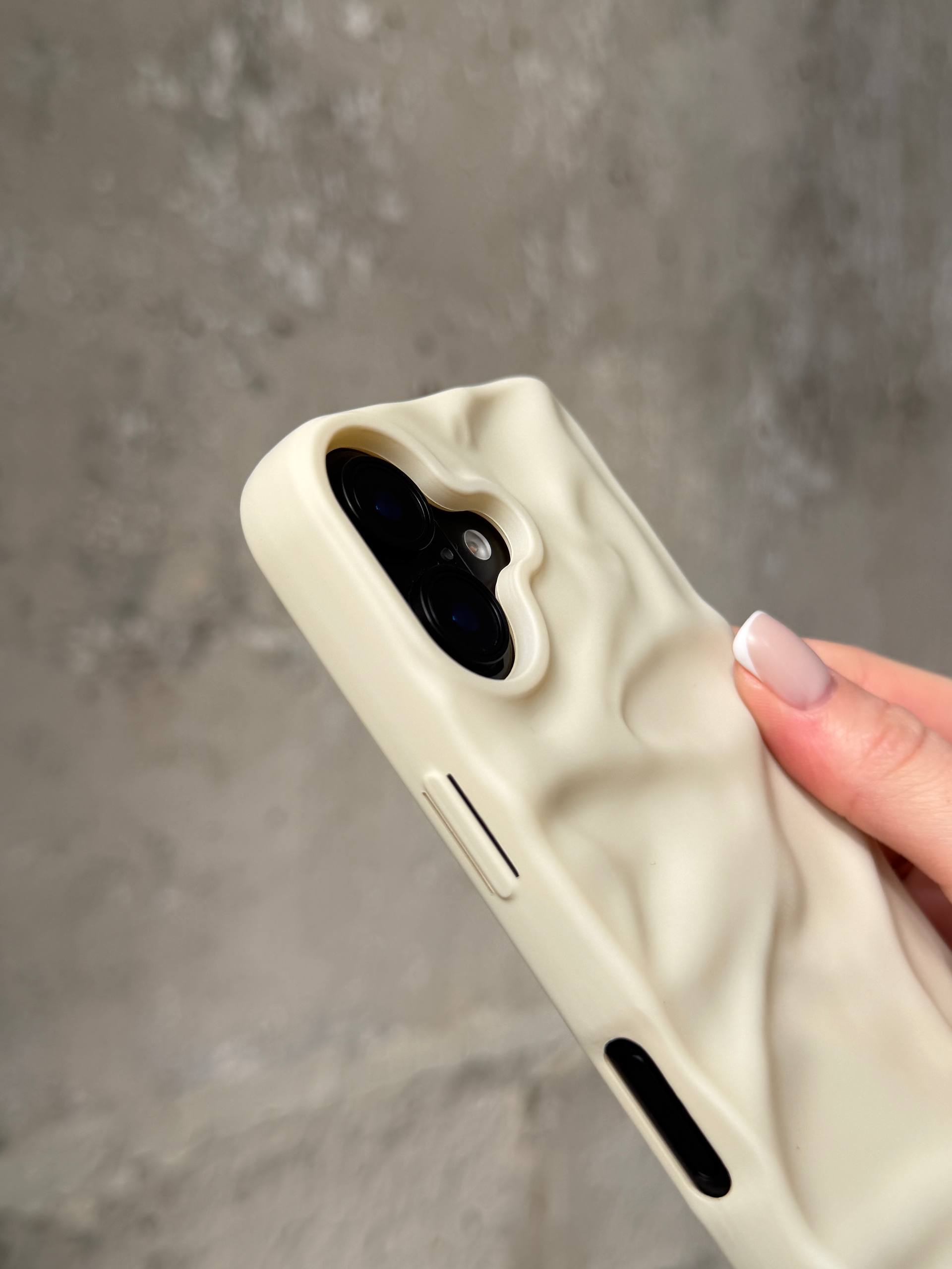 Чохол матовий хвилястий Wave Case на iPhone 16 Beige (01)