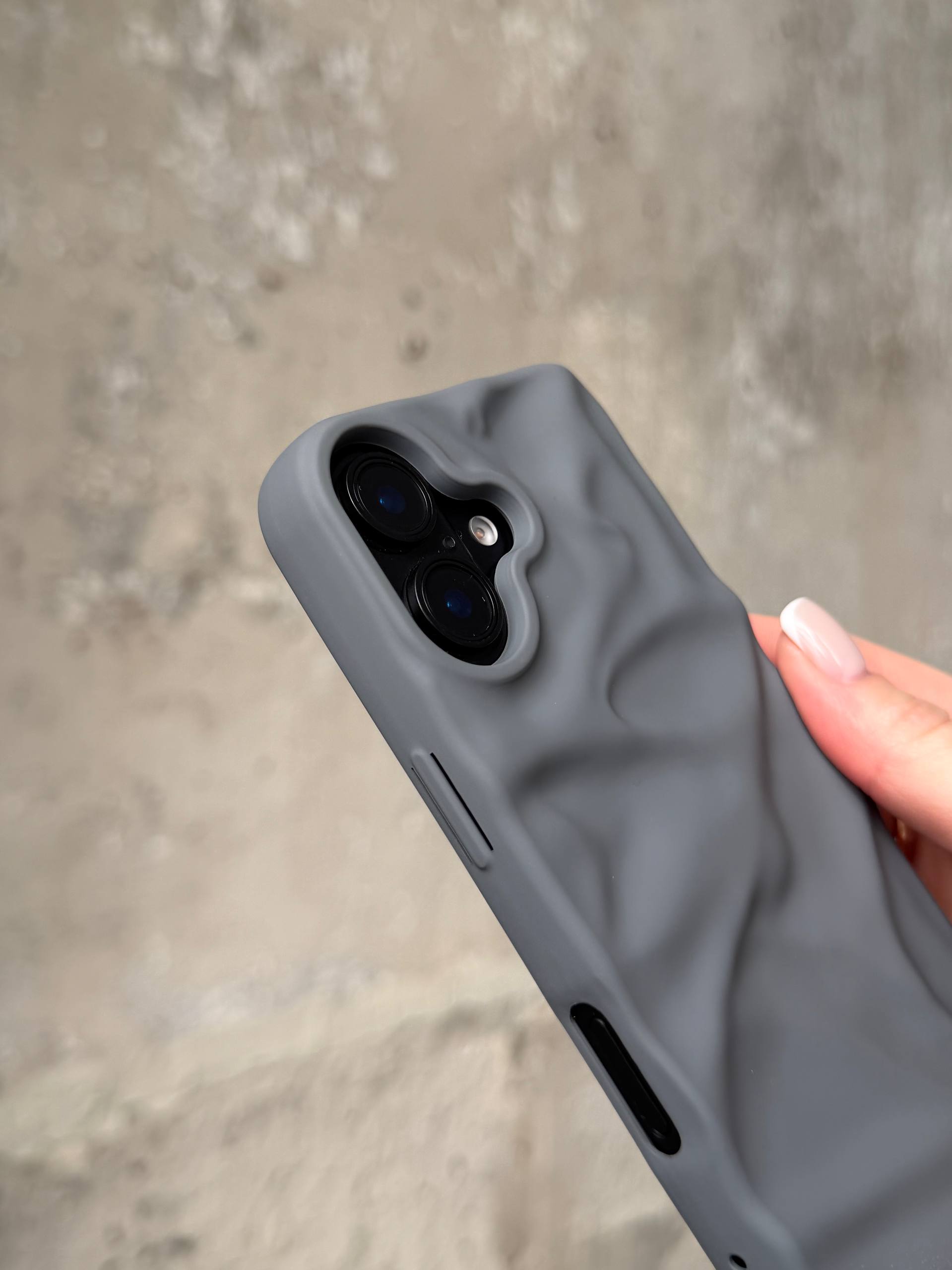 Чохол матовий хвилястий Wave Case на iPhone 16+ Grey (02)