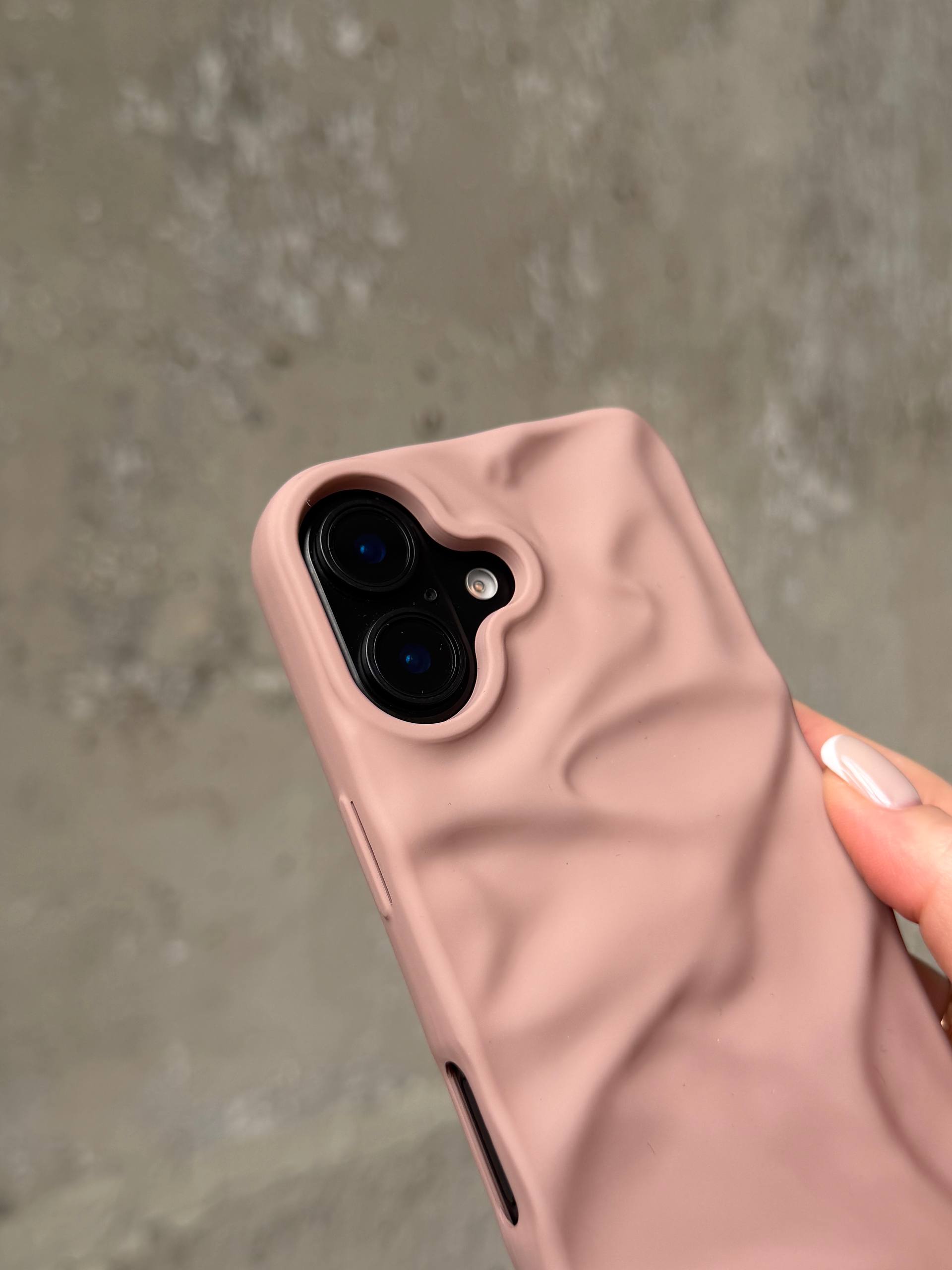 Чохол матовий хвилястий Wave Case на iPhone 16+ Powder (06)
