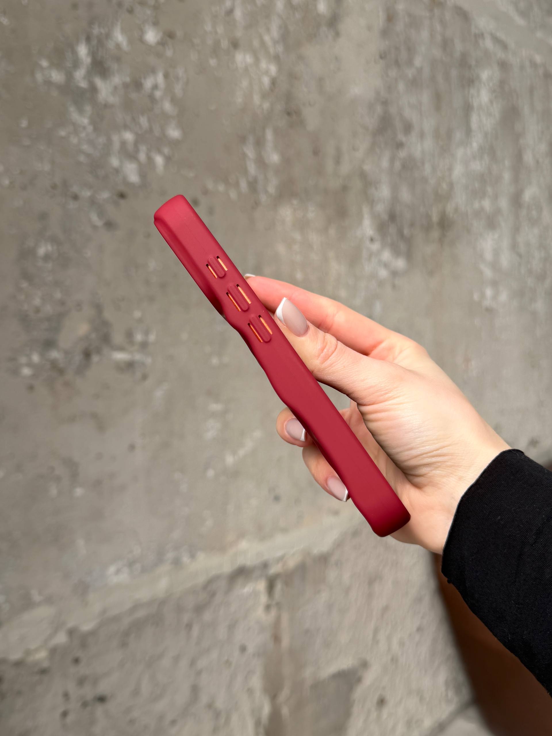 Чохол матовий хвилястий Wave Case на iPhone 17 Pro Max Wine Red (10)
