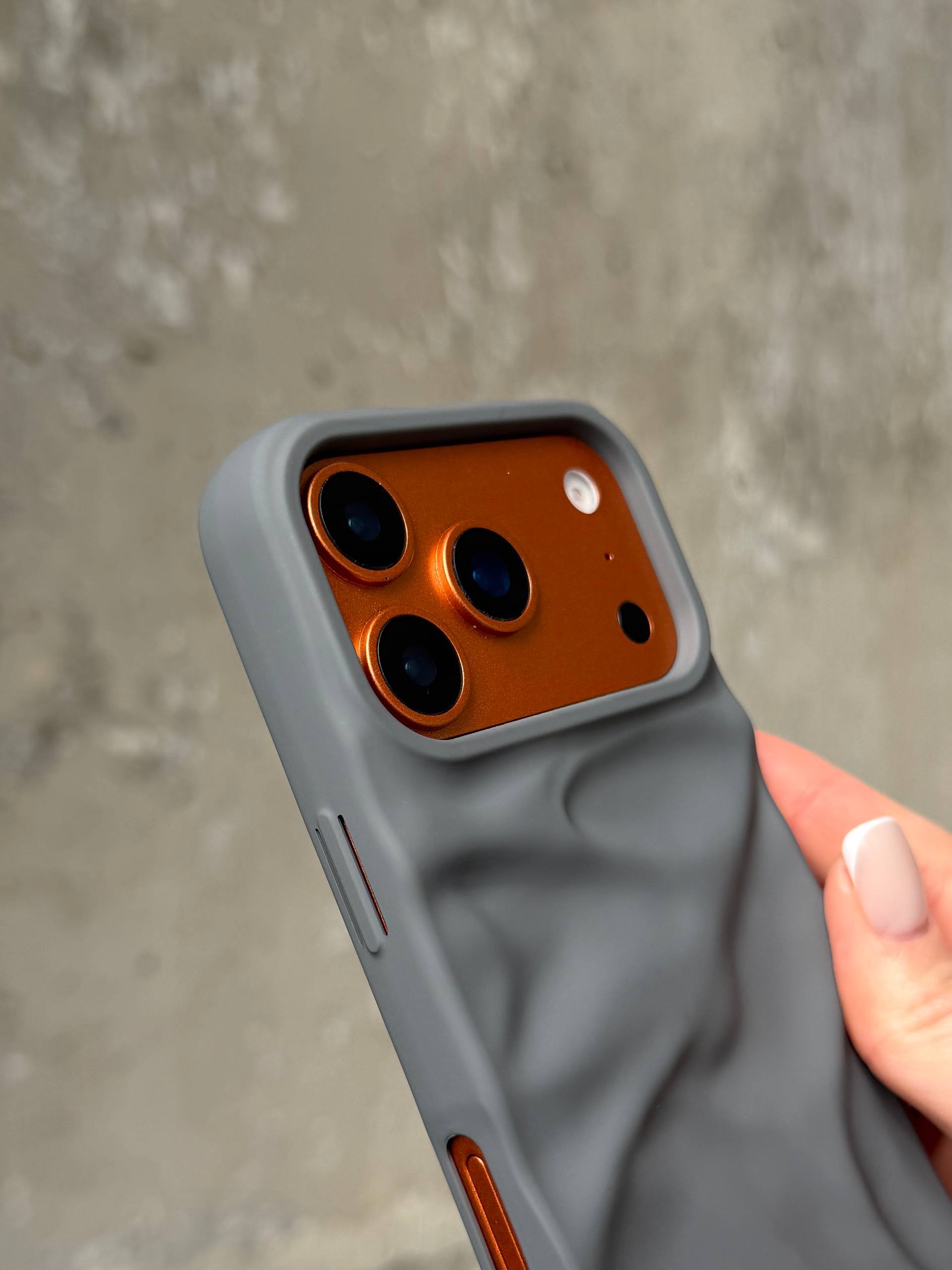 Чохол матовий хвилястий Wave Case на iPhone 17 Pro Grey (02)