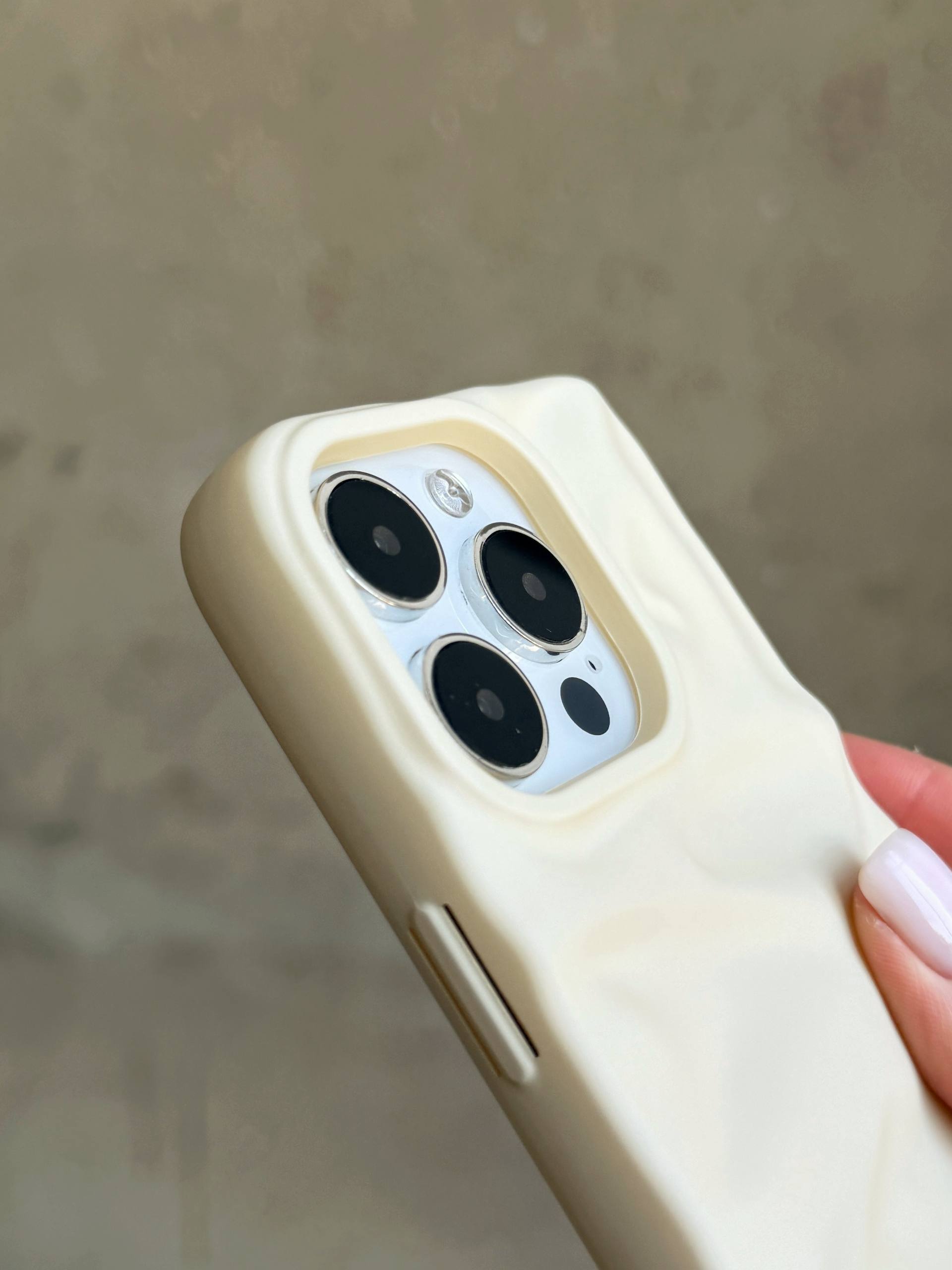 Чохол матовий хвилястий Wave Case на iPhone 15 Pro Max Beige (01)