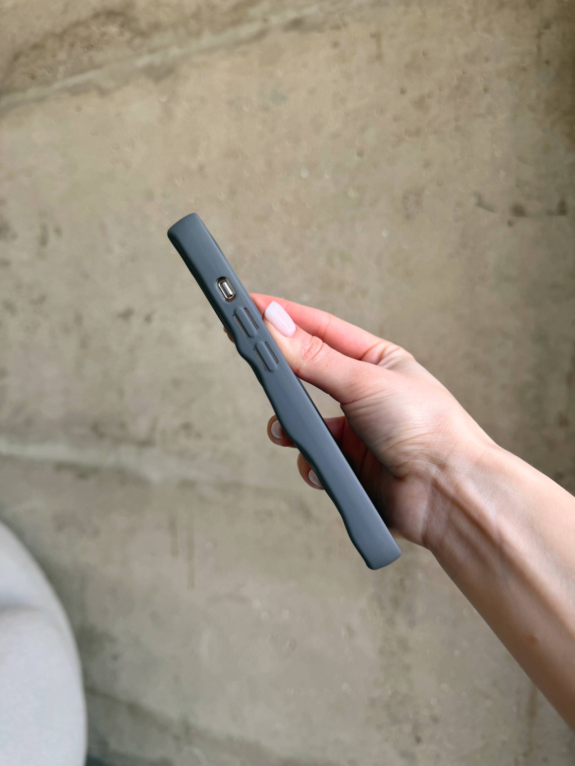 Чохол матовий хвилястий Wave Case на iPhone 13 Pro Max Grey (02)