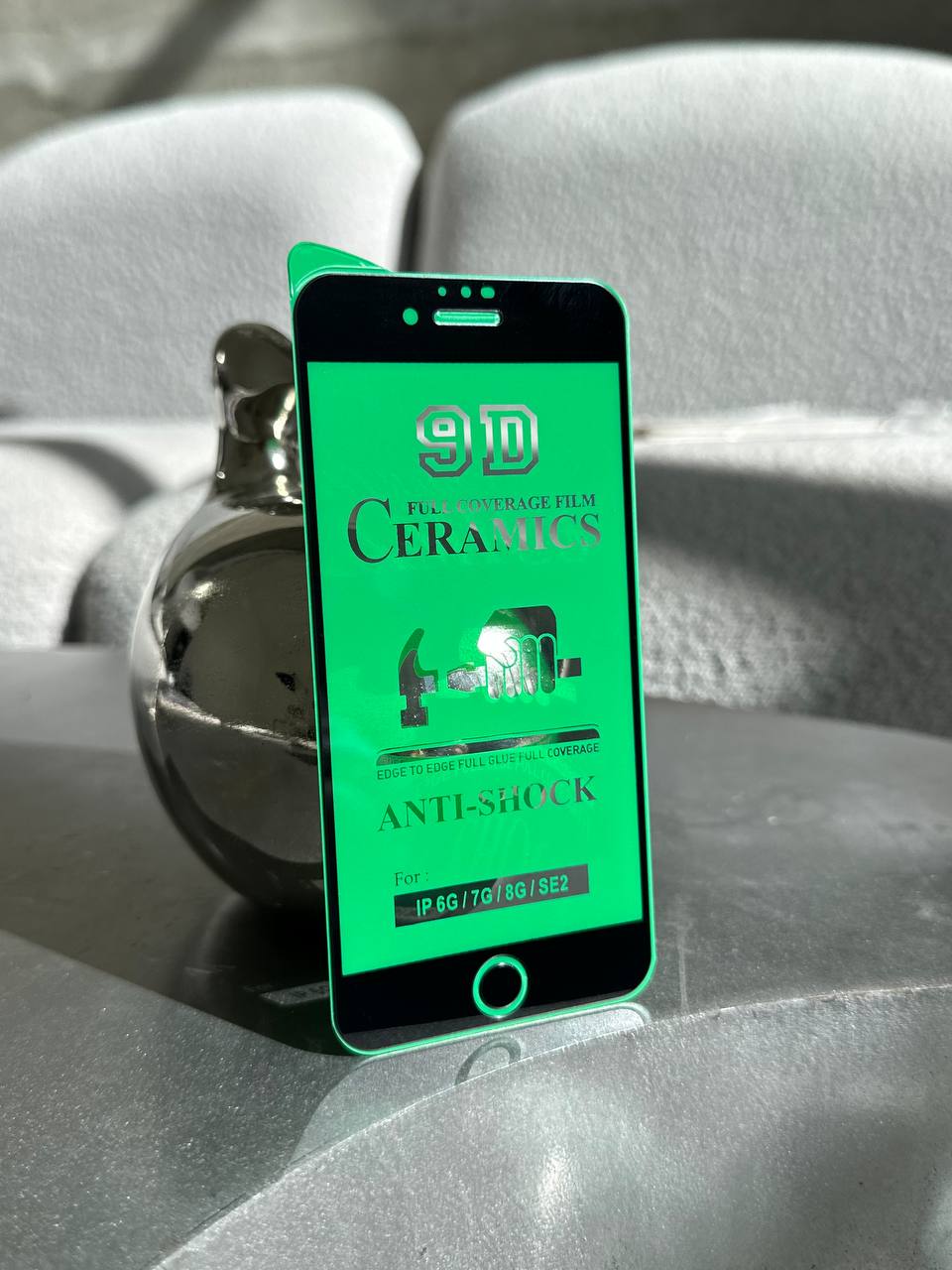 Защитное стекло Ceramic гибкое глянцевое на iPhone 7 / 8/SE Black