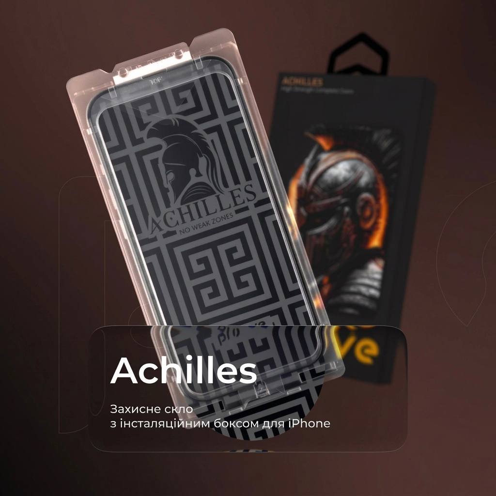 Премиальное защитное стекло Proove Achilles Installation Box на iPhone 14 Pro / 15 / 16