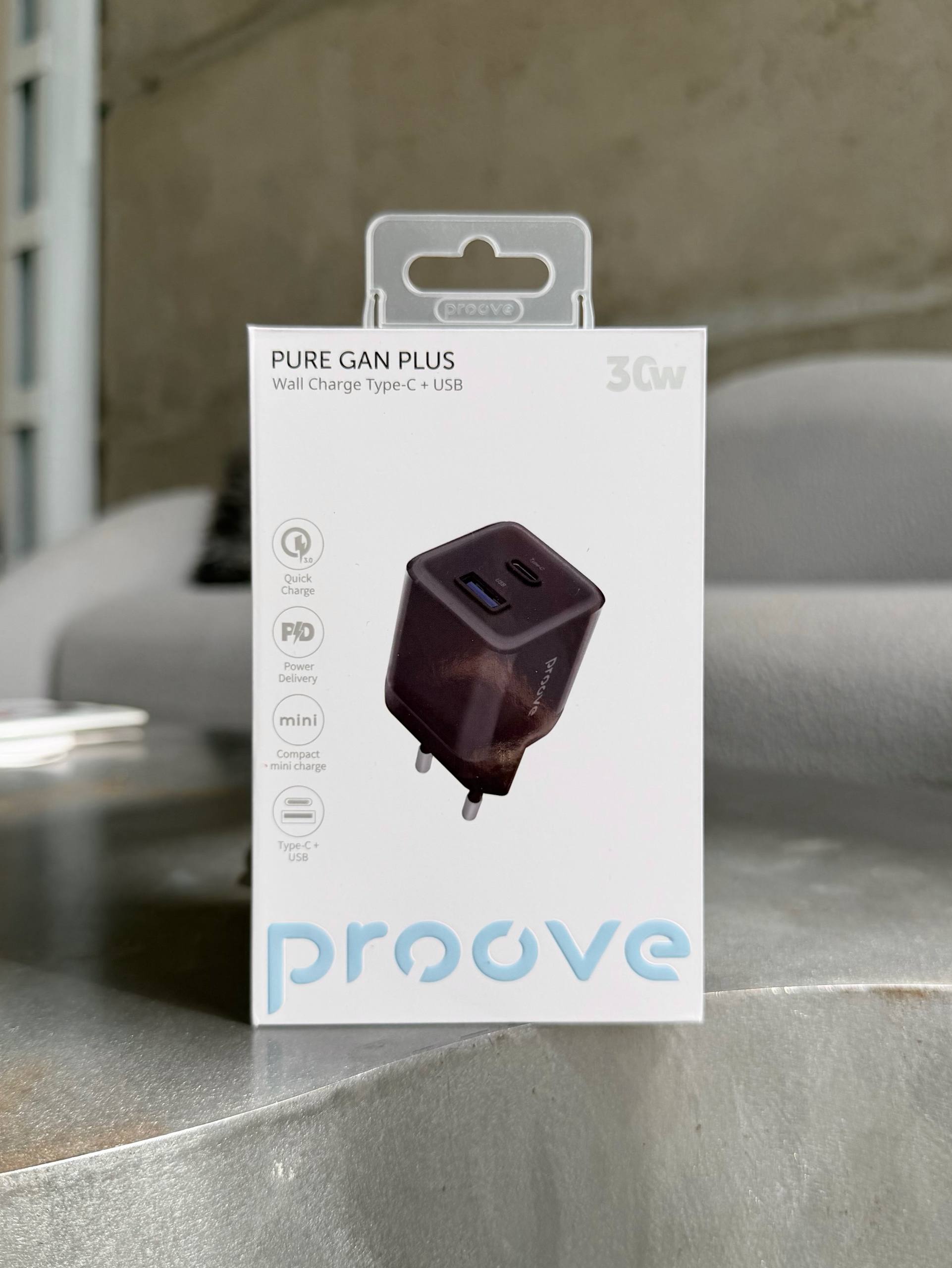 Блок зарядний Proove GaN Plus 30W (USB-C + USB)