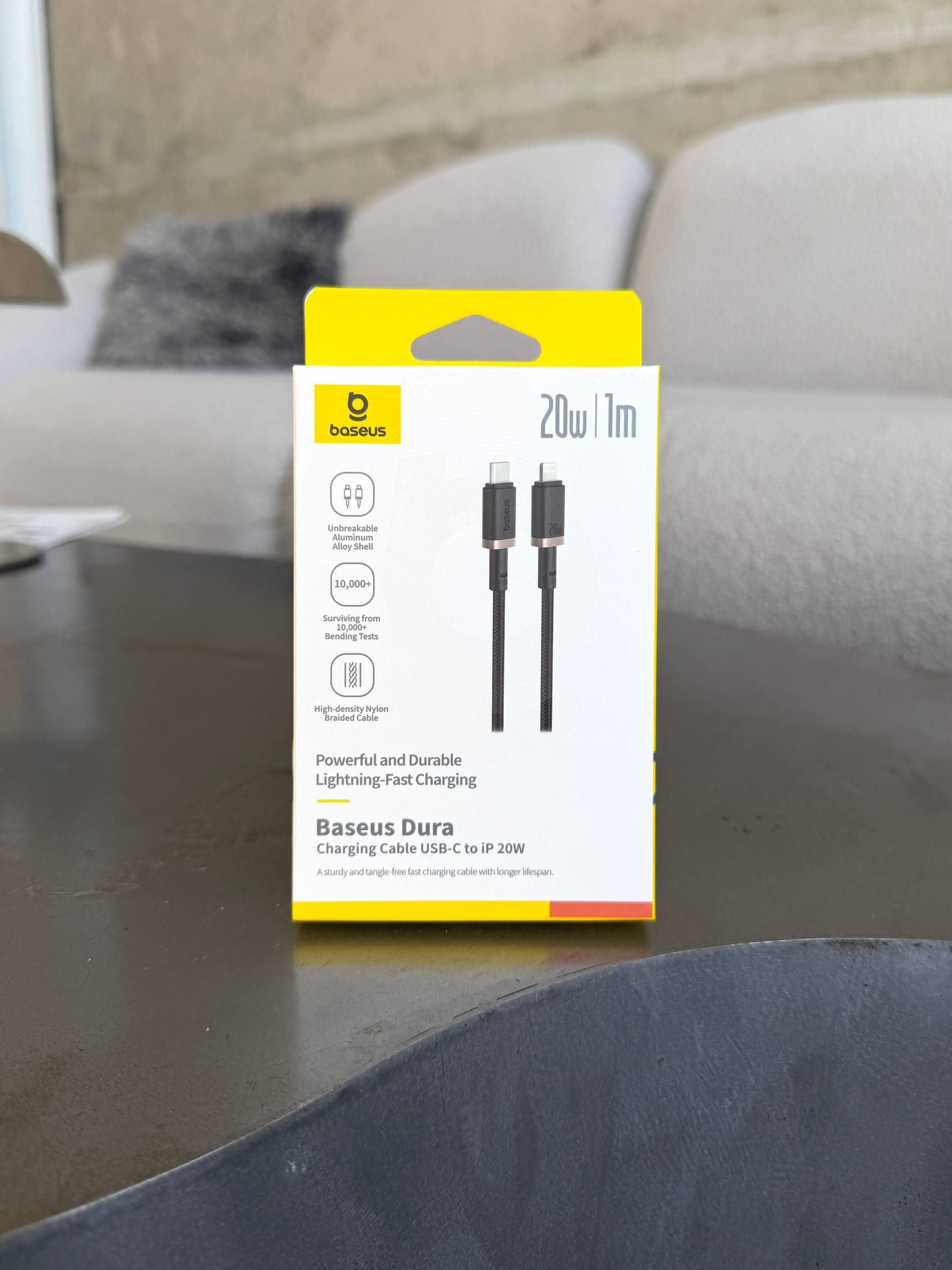 Кабель Baseus 20W USB-C — Lightning Dura Series